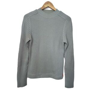 Boss Pullover Royce Virgin Wool Light Gray Men's Ribbed Crewneck Sweater Small